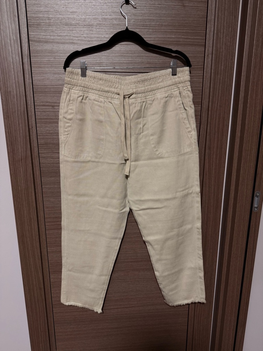 Zara Beige Drawstring Relaxed Trousers
